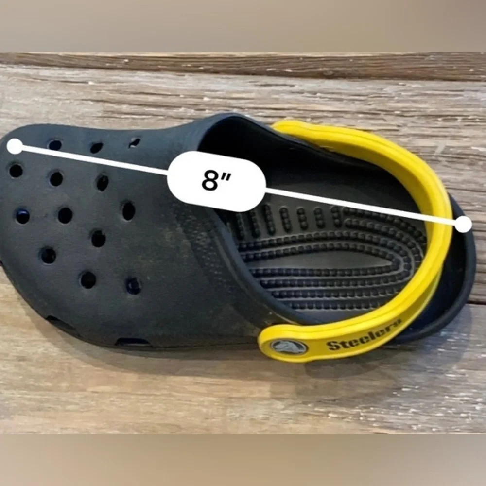 CROCS Black/Yellow Steeler’s Men’s 1 Women’s 3 Sling Back‎ Shoe